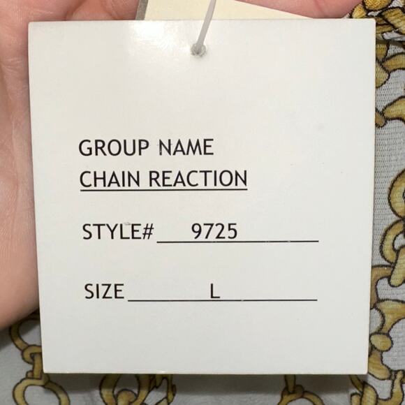 NWT Russell Scott Signature White Chain Reaction Sheer Mesh Top Size Large - Picture 5 of 10